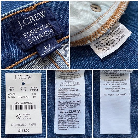 👖 J. Crew, Marina Wash Button-Through Essential Straight All-Day Stretch Jean - Picture 15 of 16